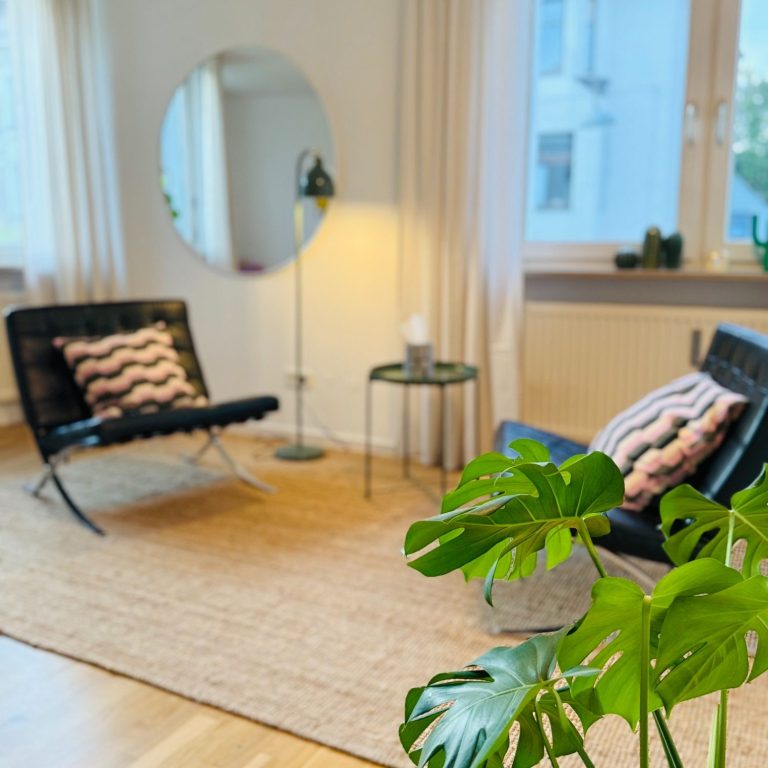 Ein Regenbogen hängt am Bücherregal.